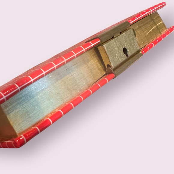 Vintage Made In Italy Red Plaid Scotty Dog Locked Daily Journal Diary - Picture 13 of 14